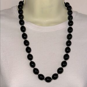 Black‎ & Silver Beaded Necklace